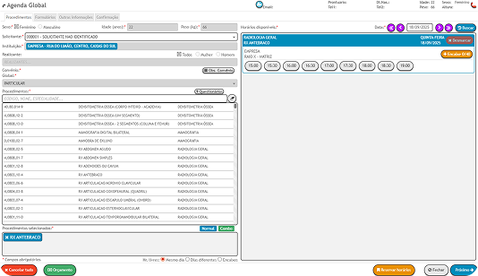 Agenda do AllClinic Web