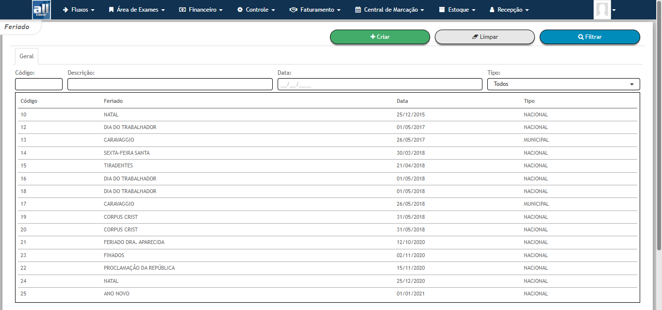Agenda AllClinic Web