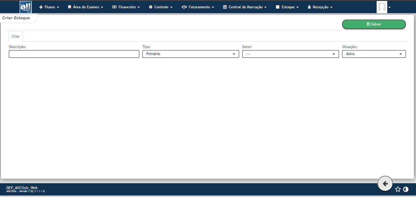 Estoque AllClinic Web