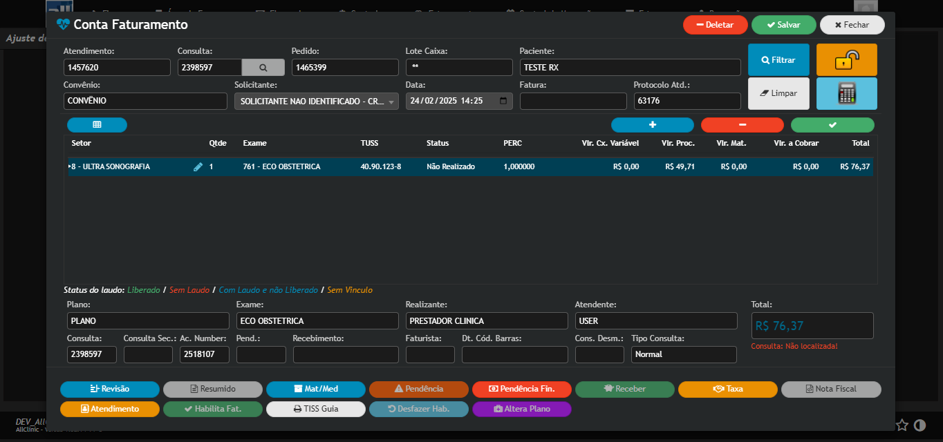 Faturamento AllClinic Web